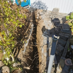 Gravearbejde til nyt vandstik på Sjælland