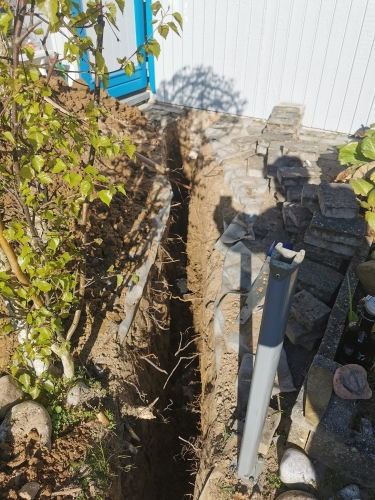 Gravearbejde til nyt vandstik på Sjælland